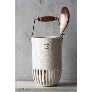 Anthropologie Dairy Pail Utensil Holder